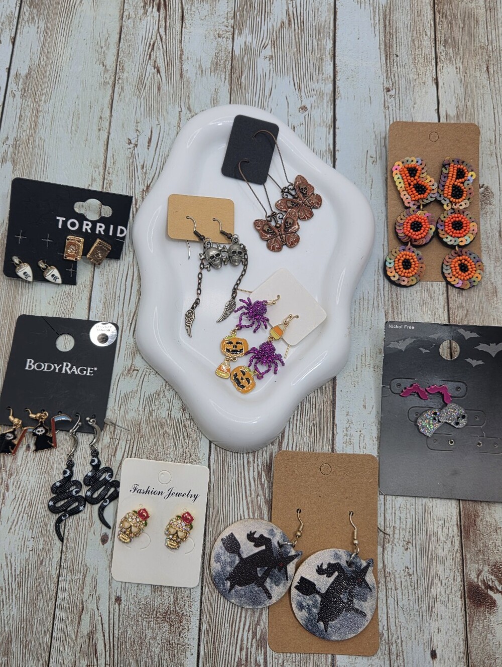 🎃 Spooky Season Halloween Earring Lot! Torrid, BodyRage, Goth, Witches & Skulls